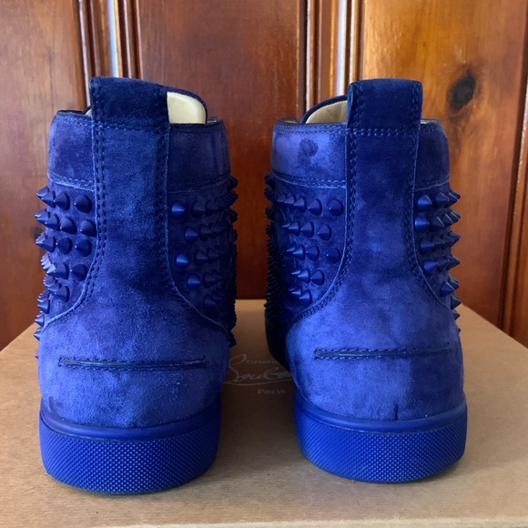 Christian Louboutin Louis Spike Flat Atlantic Blue EU 43 US 10 - Picture 6 of 13